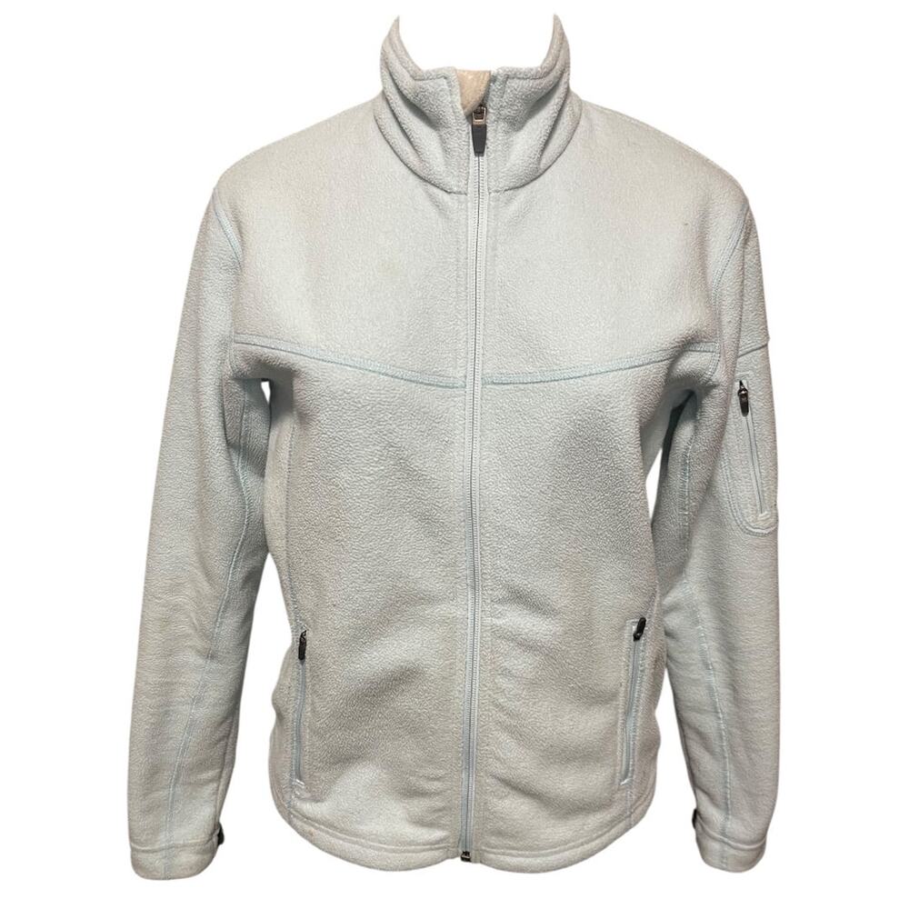 Small Eastern Mountain Sports Light Blue Womens Fleece Zip Up Jacket